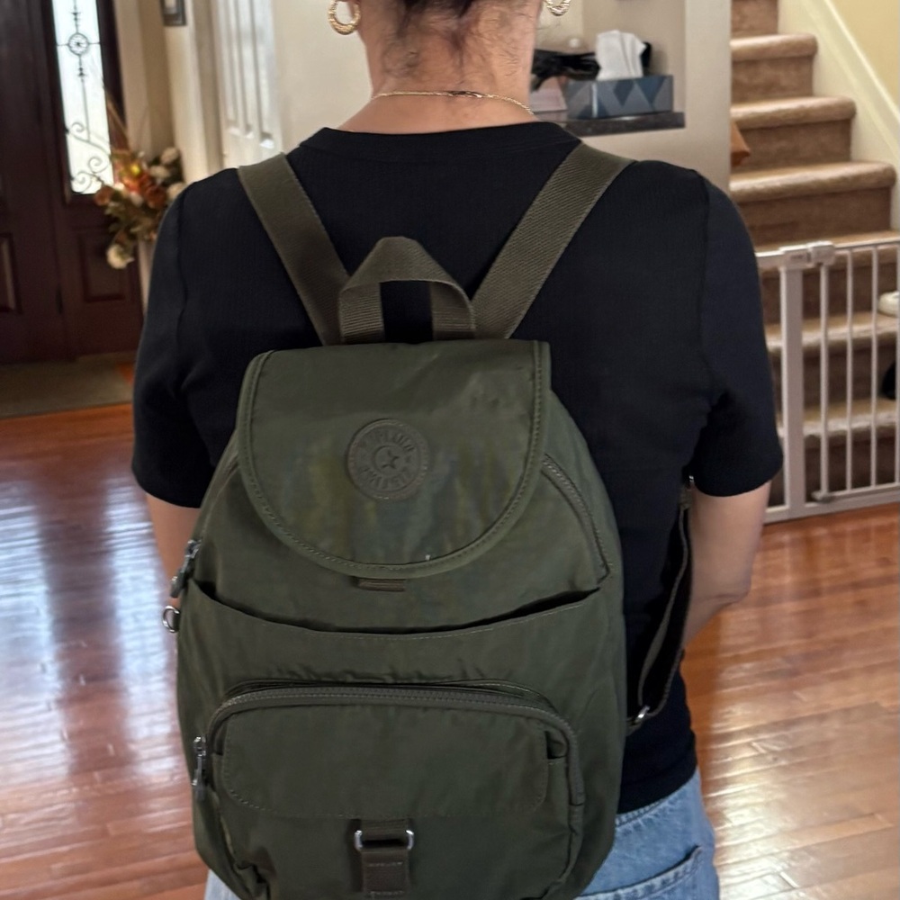 Kipling Green Backpack Canvas Everyday - image 1